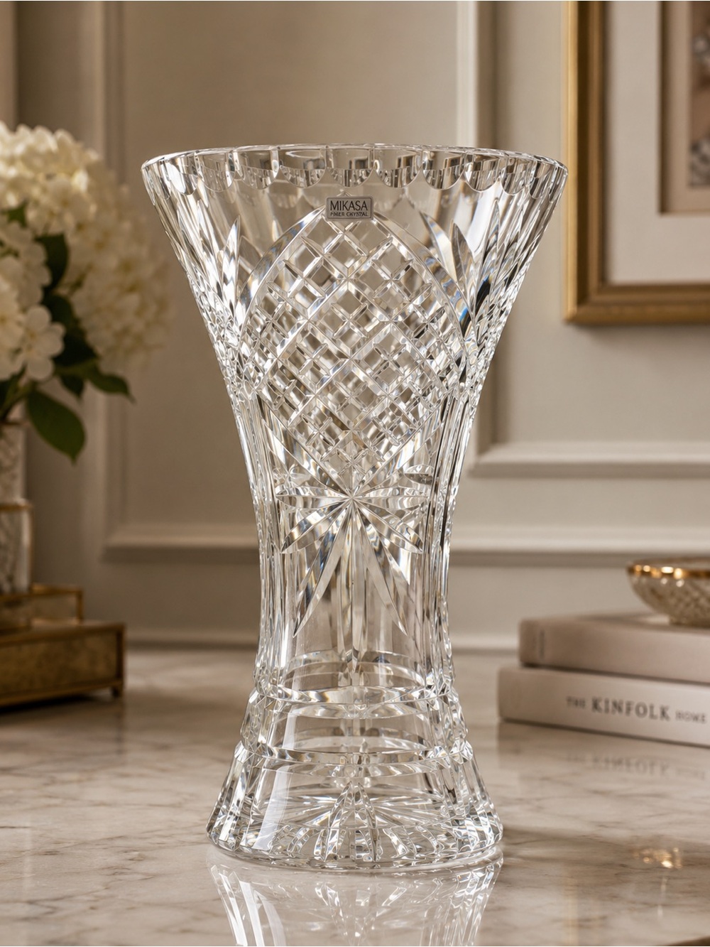 Large Elegant Lead Crystal Vase